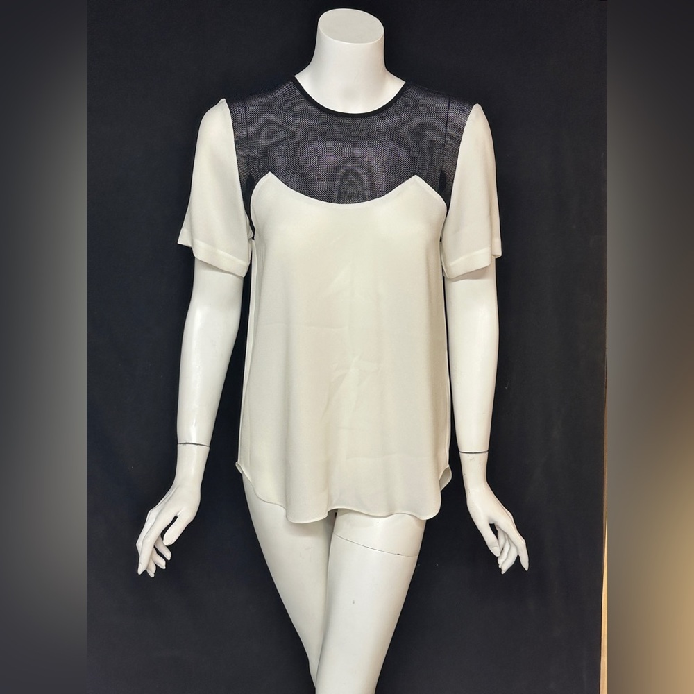 Tibi Size 6 Elegant Black and Cream Women's Top